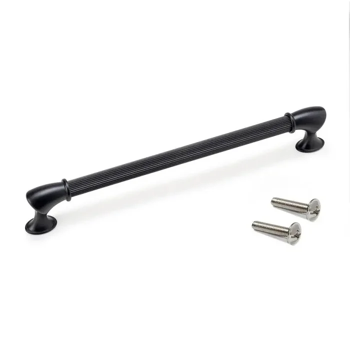 20 poignées pour meuble Emuca Suez L248mm entraxe 224mm peint en noir
