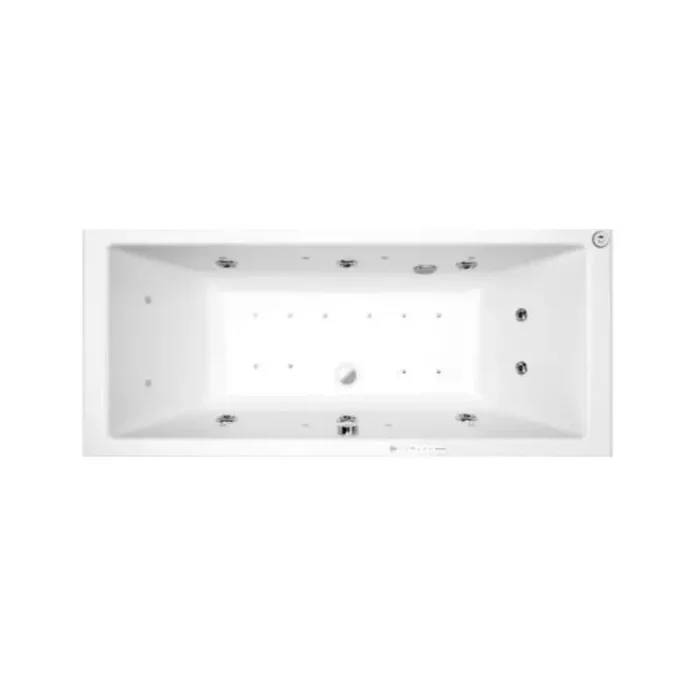 Baignoire balnéo rectangulaire 180 x 80 cm 18 buses 215 L Spallibert