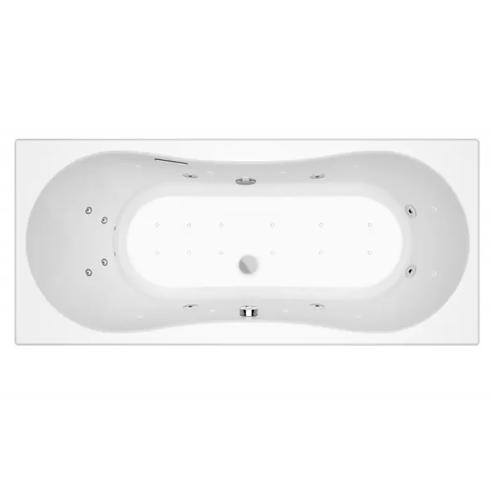Baignoire balnéo rectangulaire 180x80x535-56cm 220 L 24 buses coloris