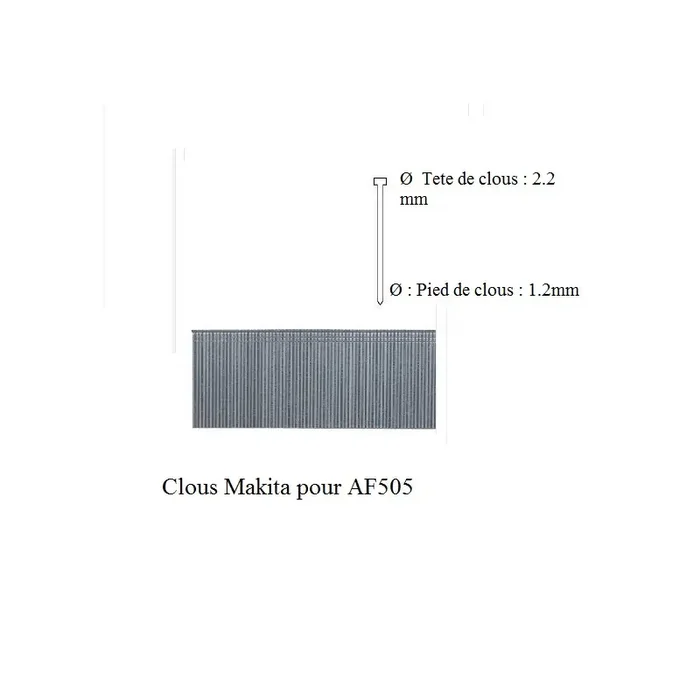 Boite de 5000 Clous galva L 30mm pour AF505 F-31896 Makita