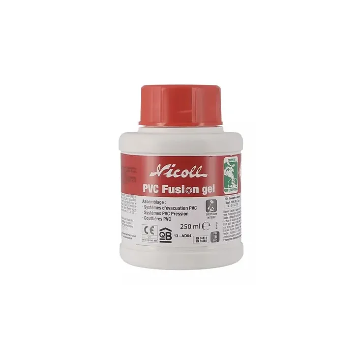 Boite de colle Nicoll BSOP25 Pvc fusion gel 250ml avec pinceau