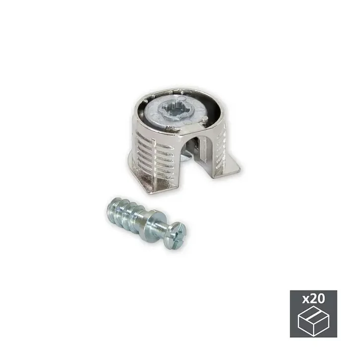 Boîtier d‘assemblage d’étagères 4027207 D20x12,5mm goujons D6x8mm
