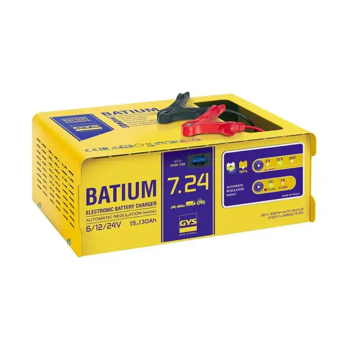Chargeur batterie Gys Batium 7.24 automatique 6-12-24V 15 à 130Ah