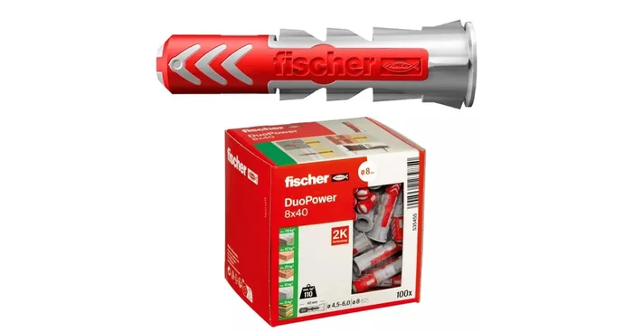 Cheville Duopower bi-matière, Ø8 x 40 mm, 100/bte – FISCHER