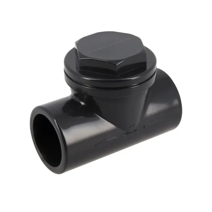 Clapet anti-retour Nicoll 50mm avec bouchon dévissable PVC anthracite