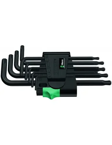 Cle mâle tête spherique torx 967/9 PKL TX 1sb (jeu de 9) – 05073598001 – Wera