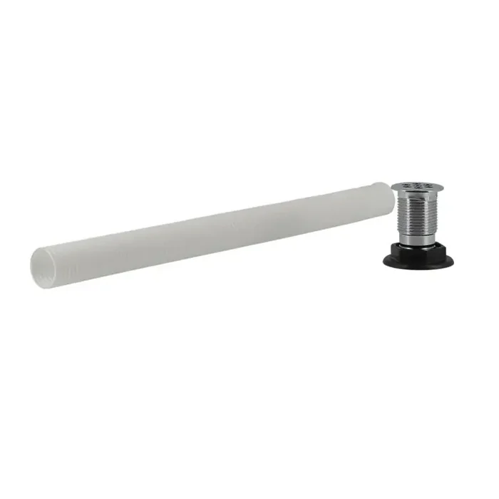 Ensemble vide sauce Nicoll D34mm chrome brillant tube annelé 25x320mm