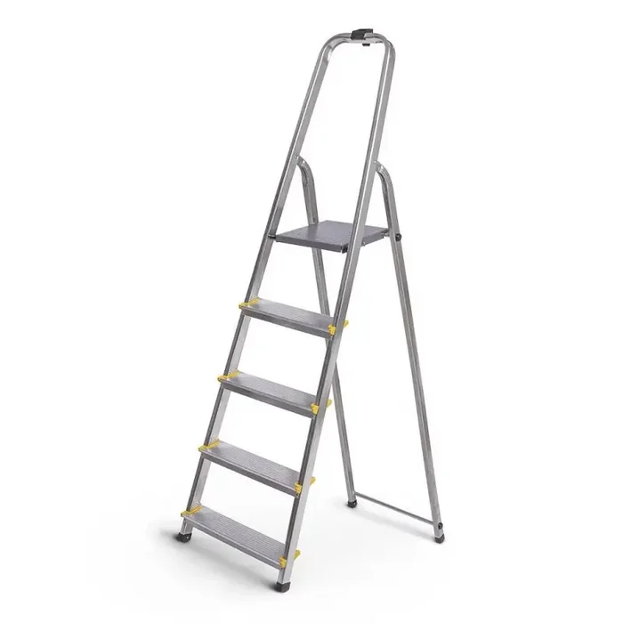Escabeau 5 marches DURA alu pliable hauteur plateforme 97cm Hostrom