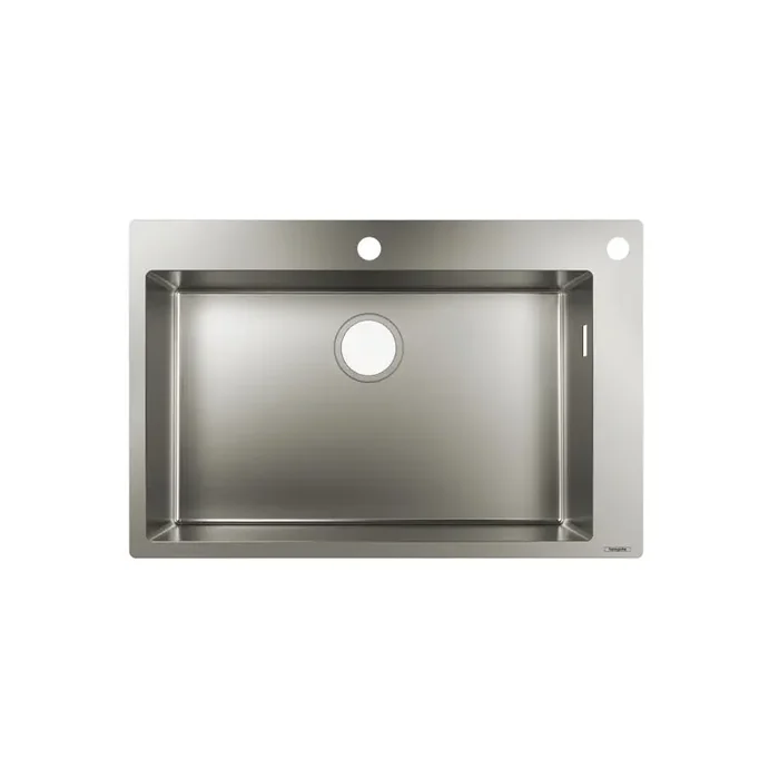Evier encastré acier inoxydable 1 cuve 660 mm S712-F660 avec 2 trous r
