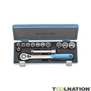 Gedore 2545810 19 KMU-20 Jeu de clés à douille 1/2″ métrique 13 pièces 6 côtés 10-24 mm