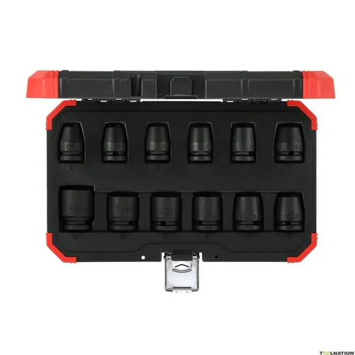 Gedore RED 3300574 R63003012 Kit de clés à chocs 1/2″, 12 pièces SW 10-11-12-13-14-15-16-17-19-21-22-24 mm