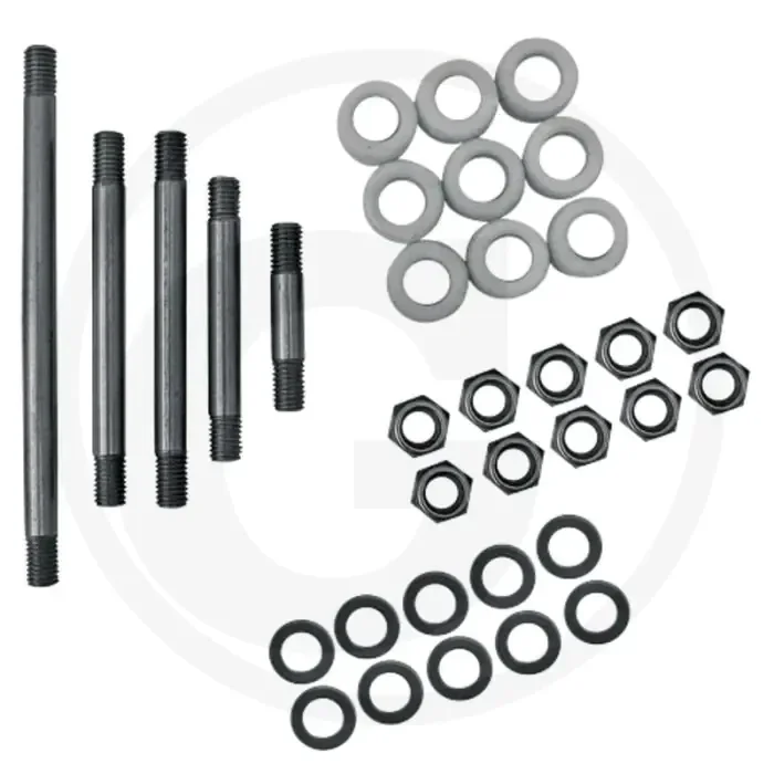 Jeu d’essieux en acier inoxydable avec axes, écrous, rondelles et bagues – compatible avec le type 2