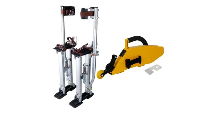Kit échasses aluminium KRTools + banjo MudDog Tapetech – Échasses réglables 45 à 76 cm