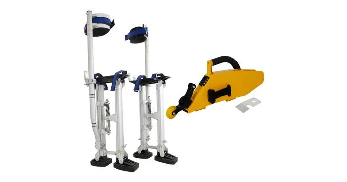 Kit échasses double pied KRTools (taille au choix) + banjo MudDog Tapetech – Echasses réglables 60 à 101 cm