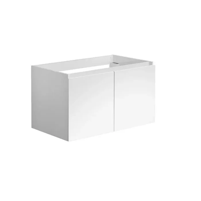 Meuble sous-plan 80 cm Blanc brillant 2 portes 1 étagère en bois amovi