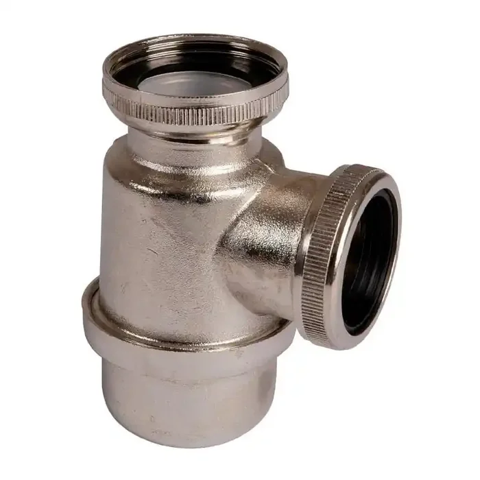 Mini siphon non réglable en hauteur Fixe Nickelé mat