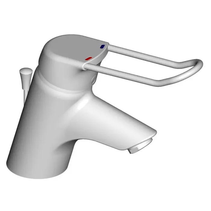 Mitigeur lavabo OKYRIS 2 CLINIC chromé manette ajourée 140mm D2396AA
