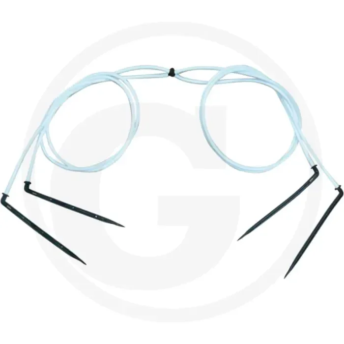 Netafim 4-voudige verdeler microslang, druppelaar gebogen – 4 x 80 cm, 3/5mm pe microslang