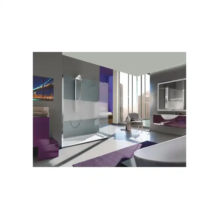 Paroi douche d‘angle rectangulaire 116-118cm fixe sérigraphiée Open Si
