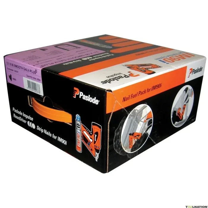 Paslode Fixation 142007 Clous bande papier 34° galvanisés RounDrive + cartouche de gaz