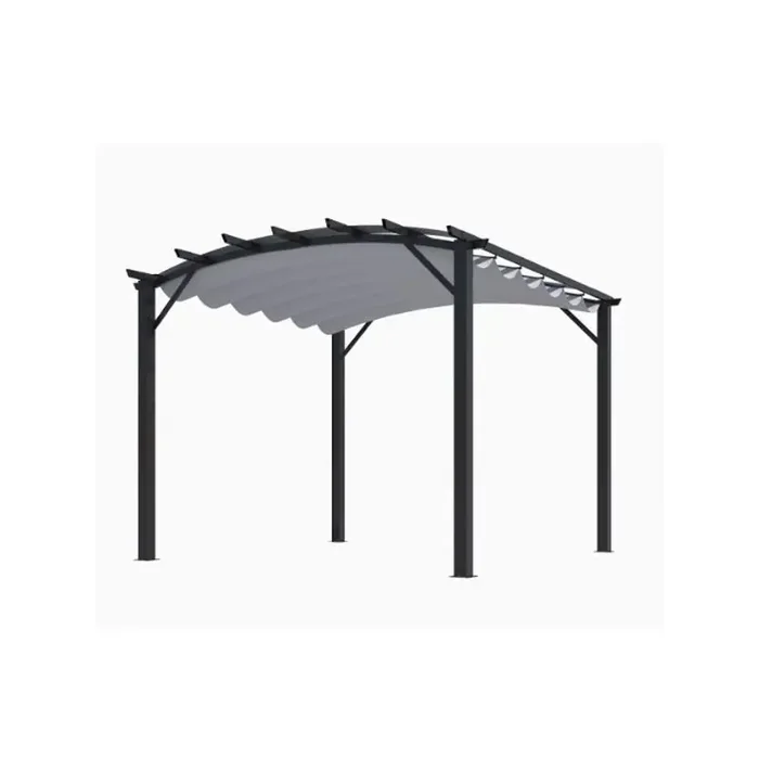 Pergola arche aluminium acier gris 1122m2 toiture gris 280gr/m2 PER343