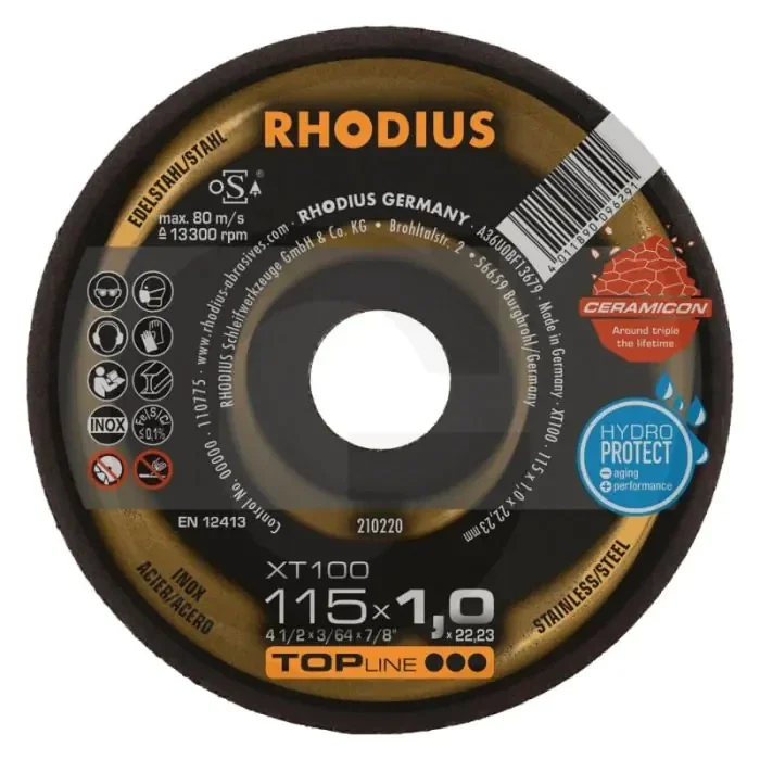 Rhodius rhodius polijstschijven hard, voorpolijsten Ø125mm, 125 x 22 ...