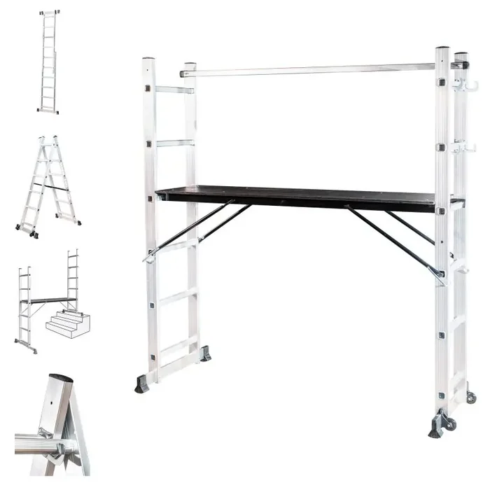 Scaffoldax2x6, Échelle pliante multi-usage, échafaudage avec plateforme