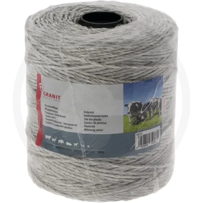 Schrikdraad 400m rol, wit, 2,75 ohm/m, 9 draden, 100kg breukbelasting