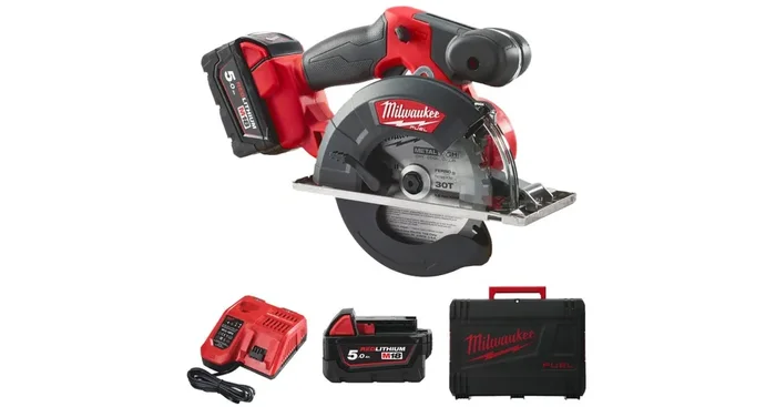 Scie circulaire à métaux M18 Fuel™ avec 2 batteries 5 Ah et chargeur – MILWAUKEE