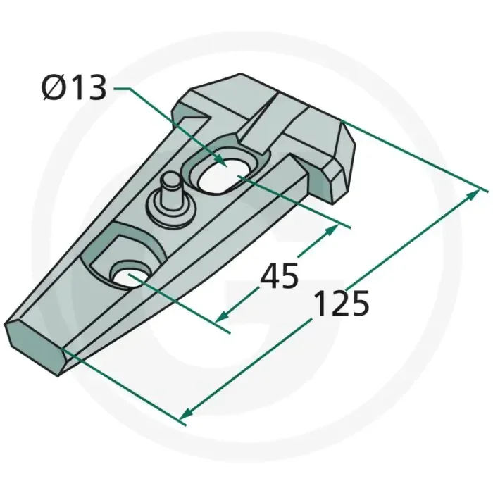Support complet pour le montage, avec vis hexagonale – convient pour : bourgault