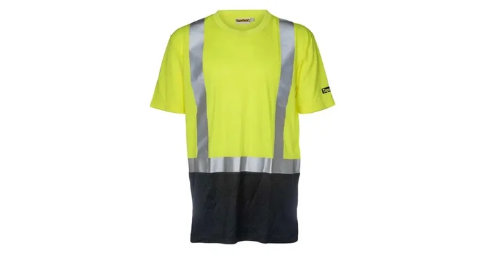 T-shirt haute visibilité à manches courtes, bandes réfléchissantes, taille 3XL – TAPETECH