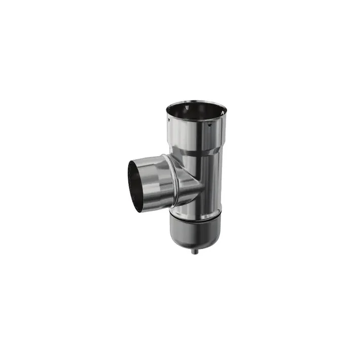Té tubage 90° TEN 886155 inox D155/161 avec piquage 153 et purge