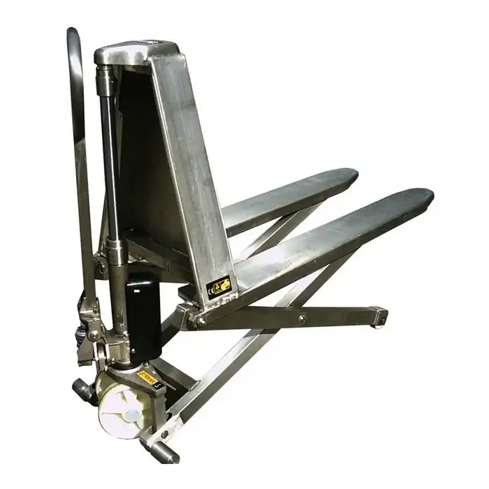 Transpalette haute levée manuel inox 316 1000 Kg 1165x680mm HS680M