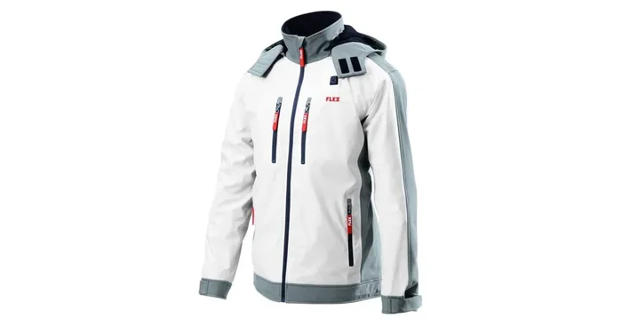 Veste chauffante softshell blanche pour homme, taille L – FLEX
